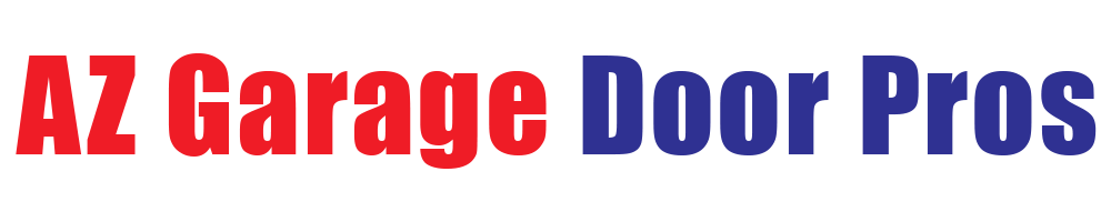 AZ Garage Door Pros LLC logo in red and blue, representing garage door services in North Phoenix.